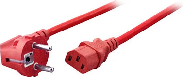 Kabllo rryme EFB Elektronik Schuko 90° - IEC C13, 3 m, 3x1.0 mm², e kuqe