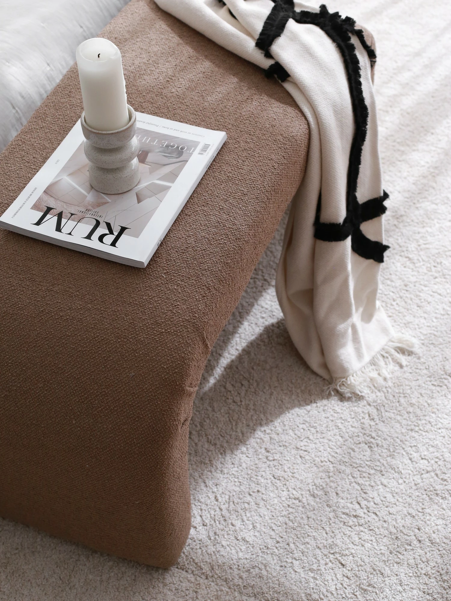 Pouf Atelier del Sofa, Nu Bench, ngjyrë kafe