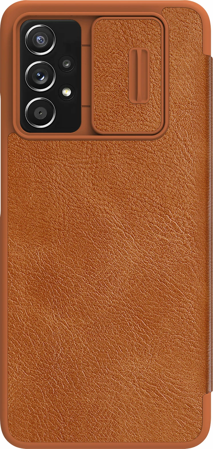 Mbështjellës Nillkin Qin për Samsung Galaxy A73, lëkurë, kafe