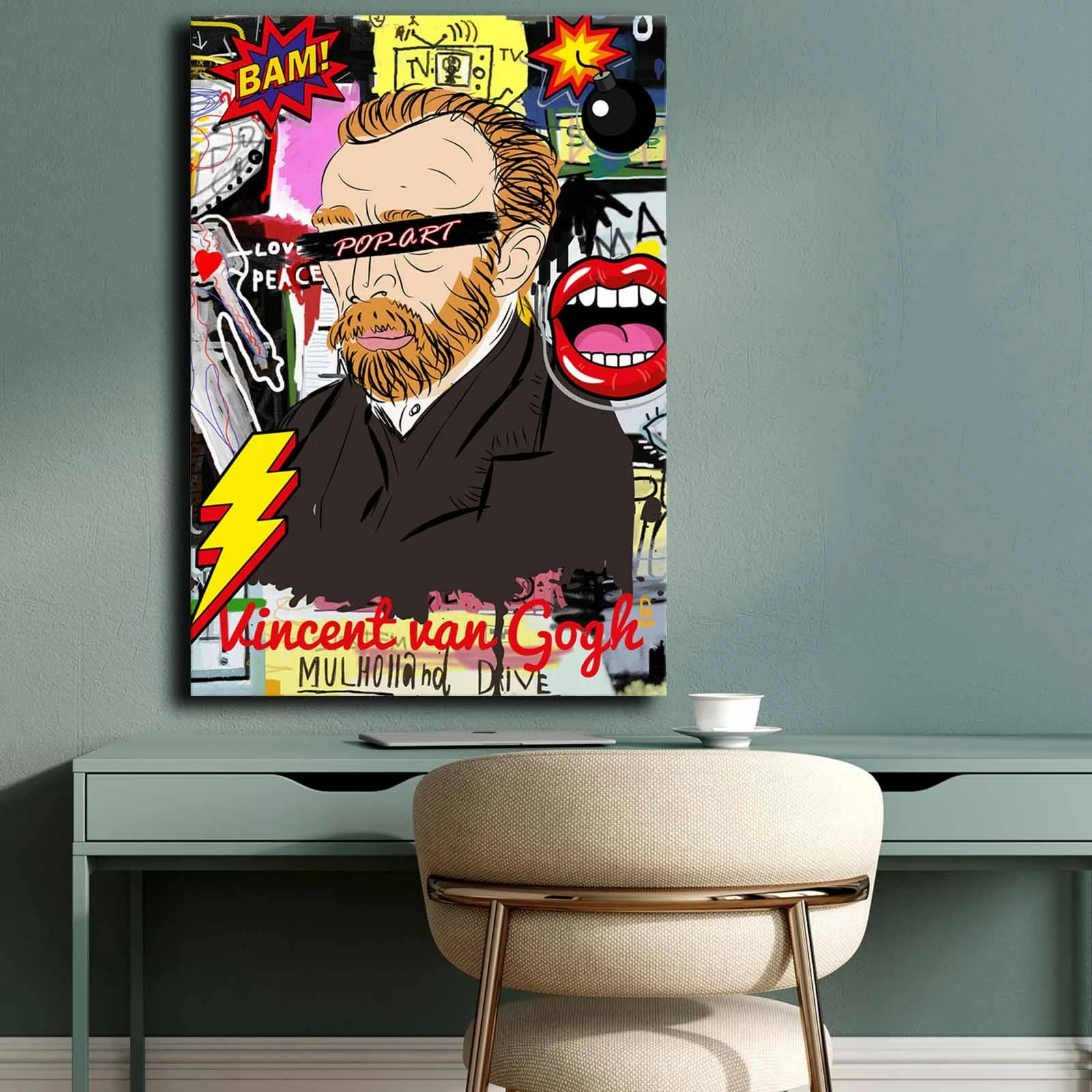 Pikturë dekorative në kanavacë, Wallity, 70100POP-019, shumëngjyrëshe, 70x100cm