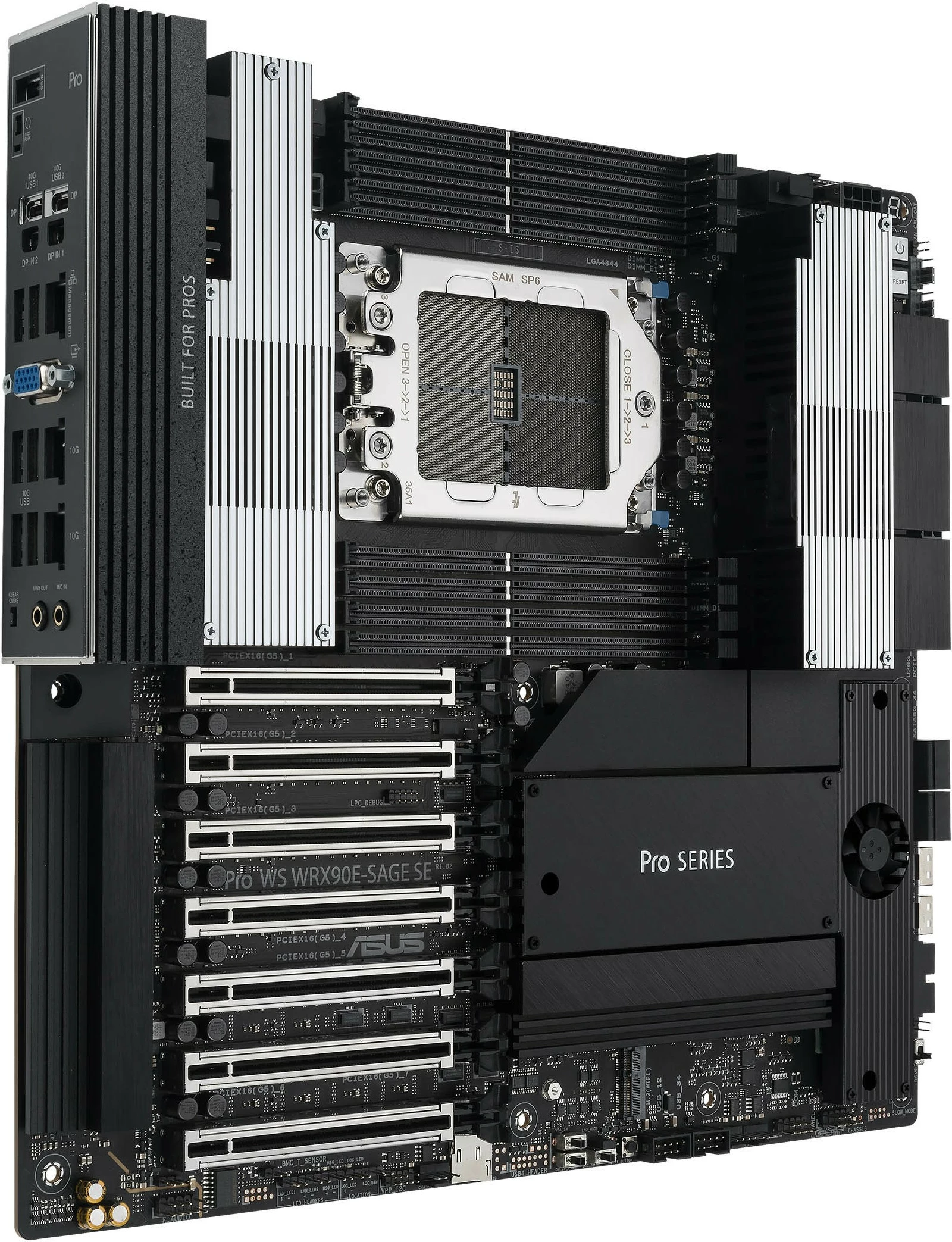 Pllakë amë ASUS PRO WS WRX90E-SAGE SE, AMD, Socket sTR5, DDR5-SDRAM, Octa-channel