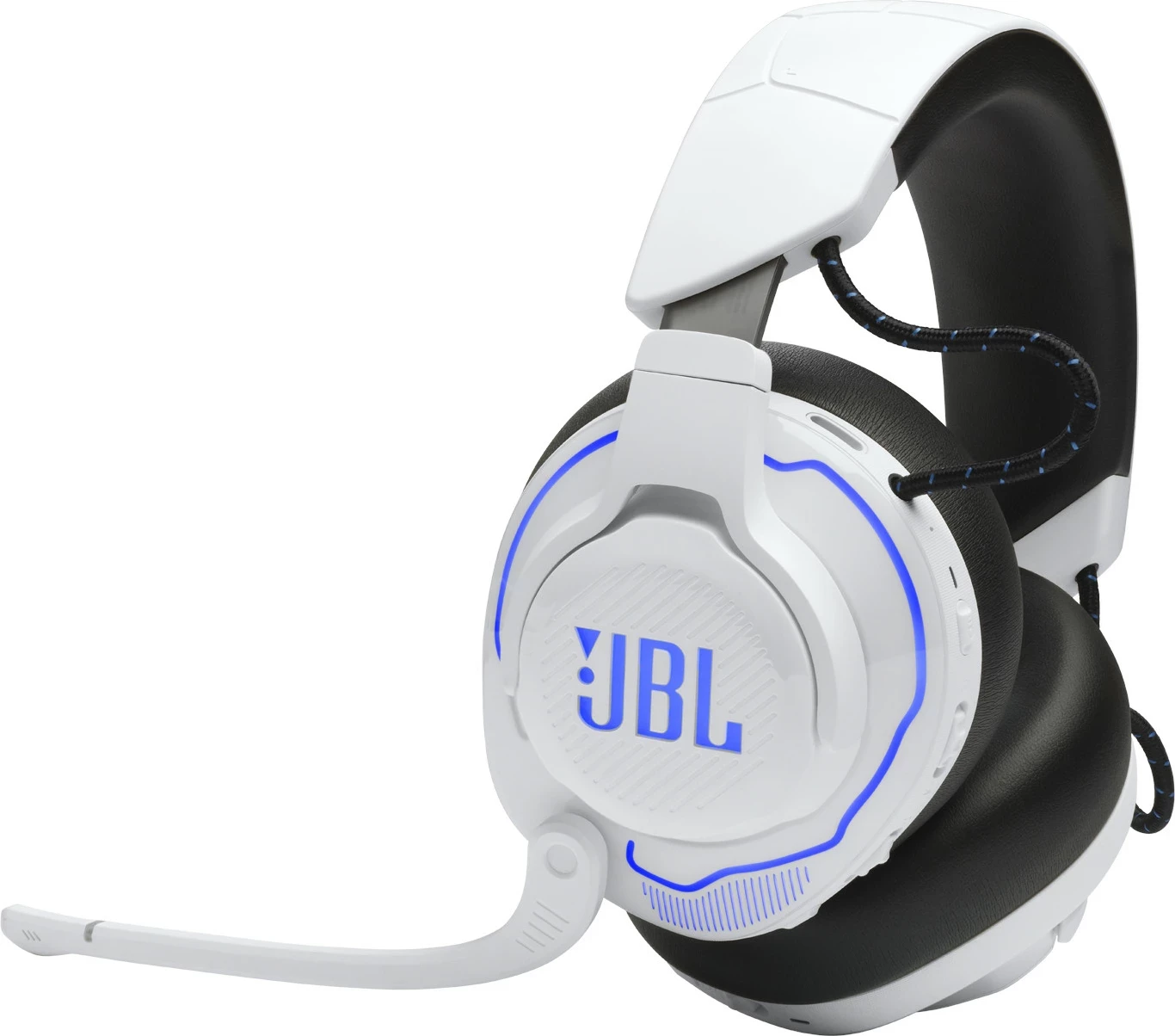Kufje gaming JBL Quantum 910P, console wireless, ANC, head tracking, 39 orë, bardhë/blu