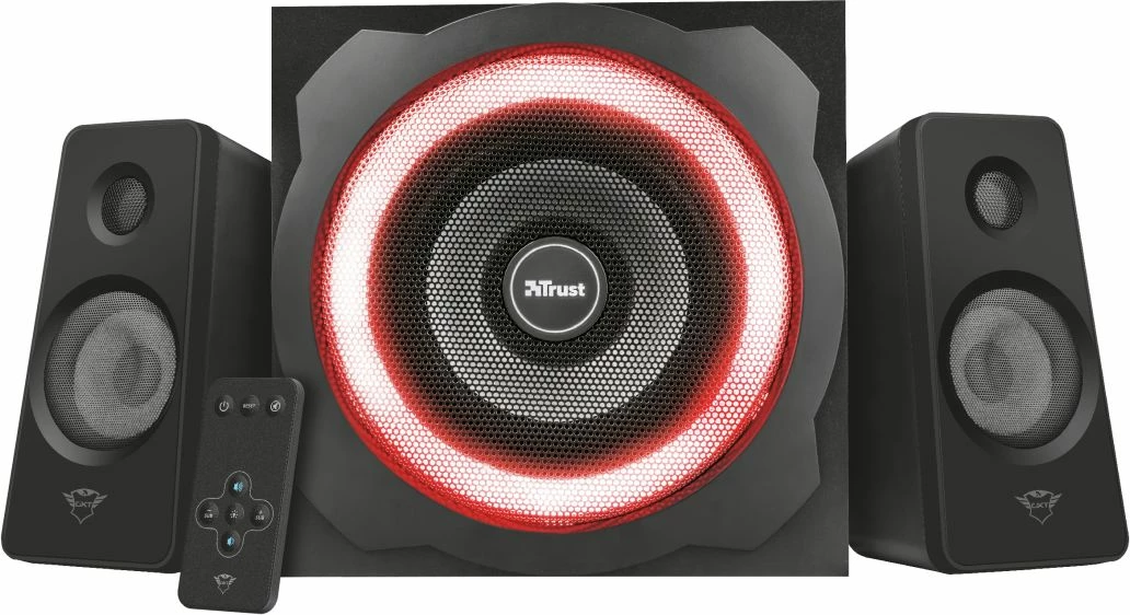 Altoparlantë kompjuteri Trust GXT 629 Tytan 2.1 60W RMS, RGB, të zeza, me telekomandë wireless