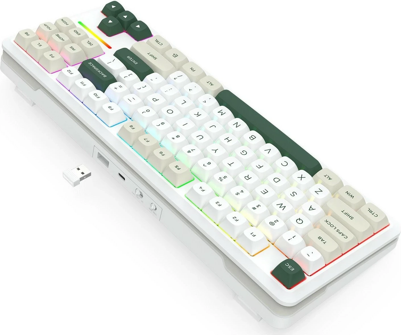 Tastierë mekanike Redragon Wildslash Pro K734WCG-RGB-PRO, TKL, RGB, wireless, e bardhë