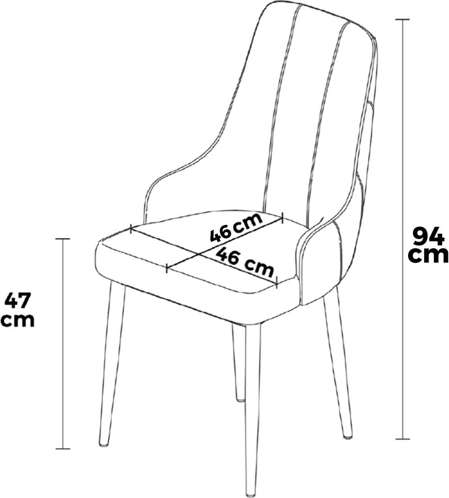 Set karrigesh (4 copë), Hanah Home Newa, kapuçino, krom