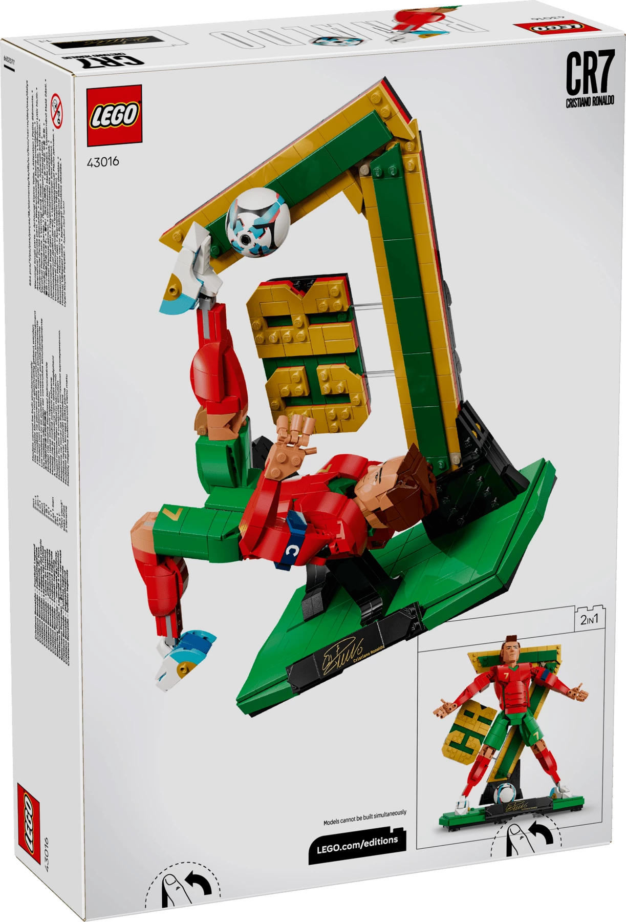 Set LEGO Editions Cristiano Ronaldo Football Legend 43016, 854 pjesë, 12+, 2-në-1
