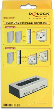 Switch DVI DeLOCK 87664, manual bidireksional, 1920x1200, zi/gri