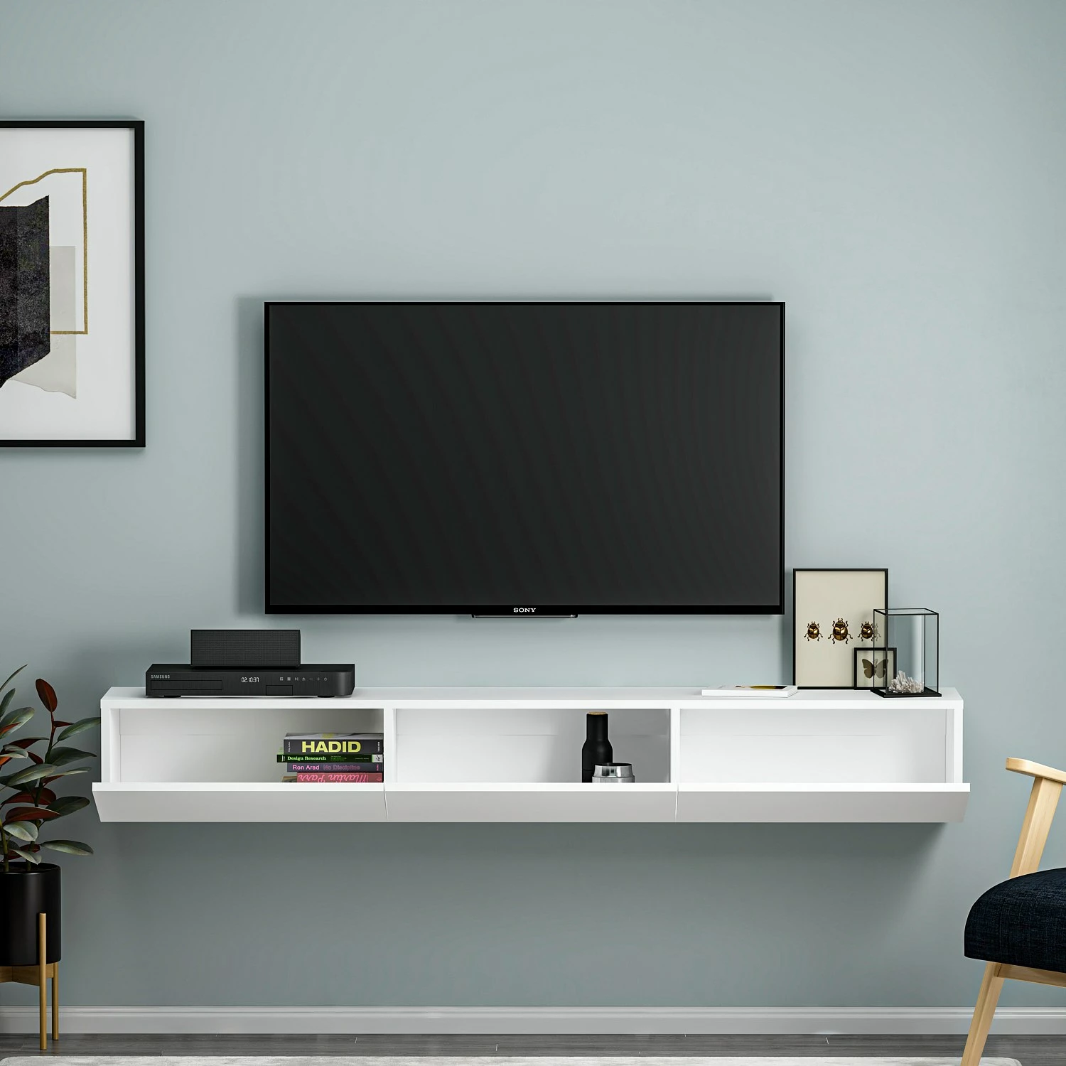 Komodë TV Hanah Home, ngjyrë e bardhë, Terra