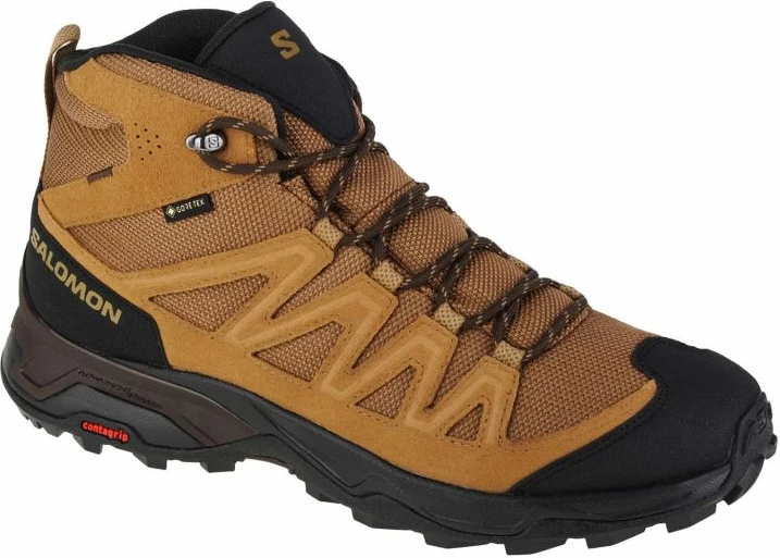 Këpucë për meshkuj Salomon X Ward Leather Mid GTX, ngjyrë kafe [Madhësia: 44 2/3]