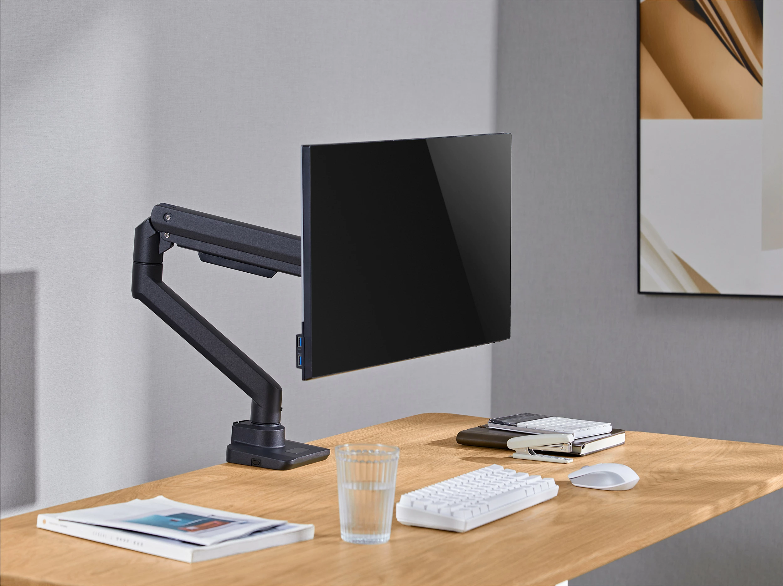 Mbajtëse tavoline për monitor Equip, 17"-49", gaz-spring, VESA 75x75/100x100, 20 kg, e zezë