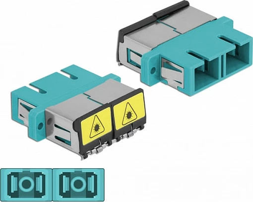 Adapter fibër optike DeLOCK SC Duplex SC/SC, Multi-mode OM3, aqua