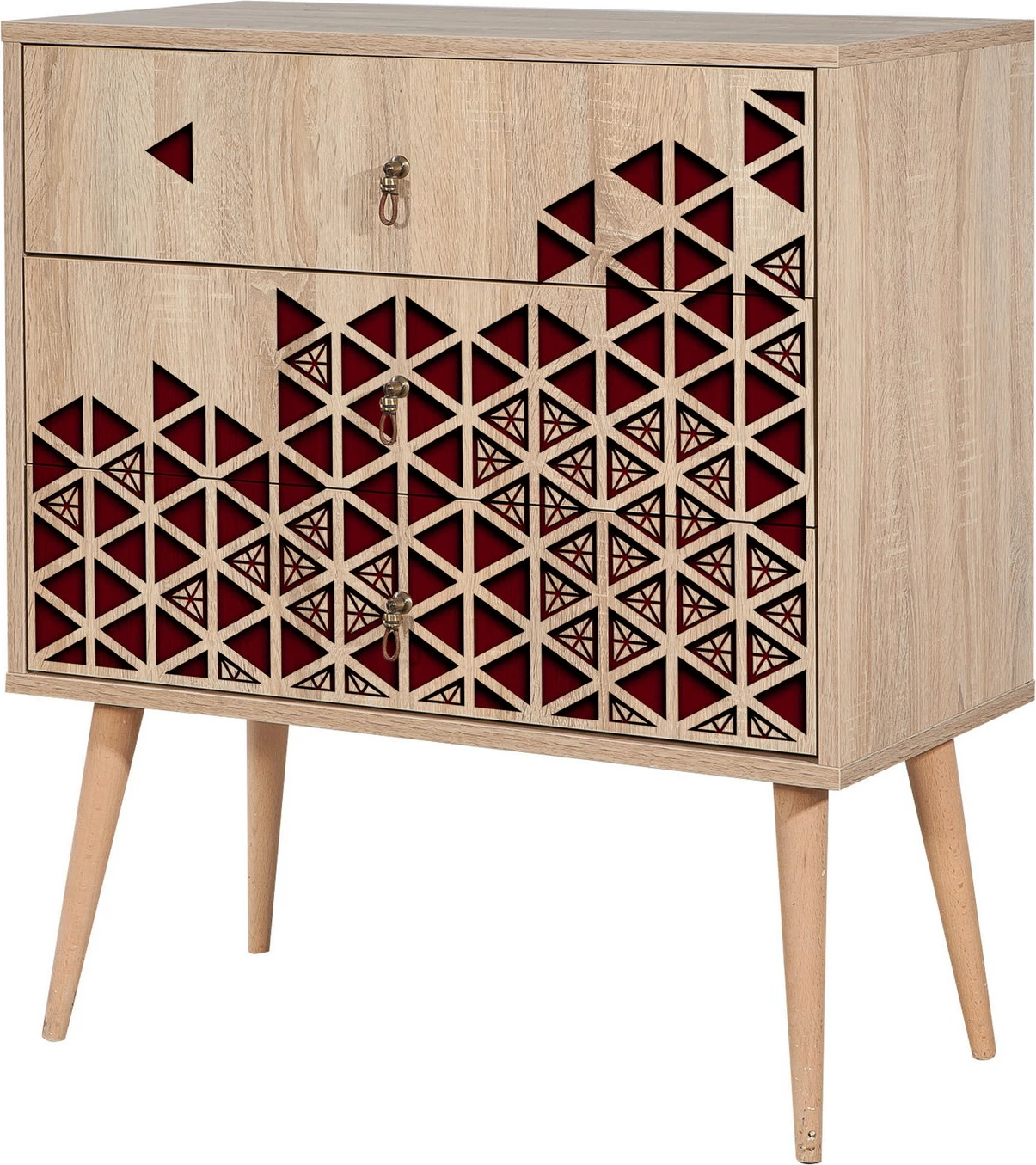 Komodë Hanah Home, Trio - 122, ngjyrë sonoma oak