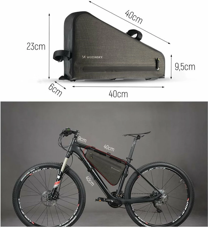 Çantë kornize biçiklete Wozinsky WBB15BK, 3.5L, poliester, gri