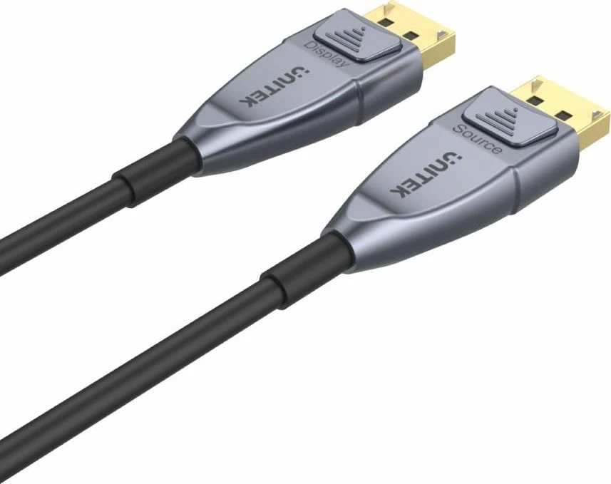 Kabllo DisplayPort Unitek C1616GY, DP 1.4, 10m, fiber optike, 8K@60Hz/4K@120Hz, Gri
