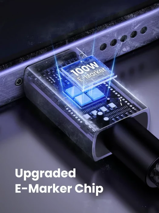 kabllo karikimi USB-C në USB-C UGREEN 45065 PD 3.0 100W 3m me thurje najloni, e zezë