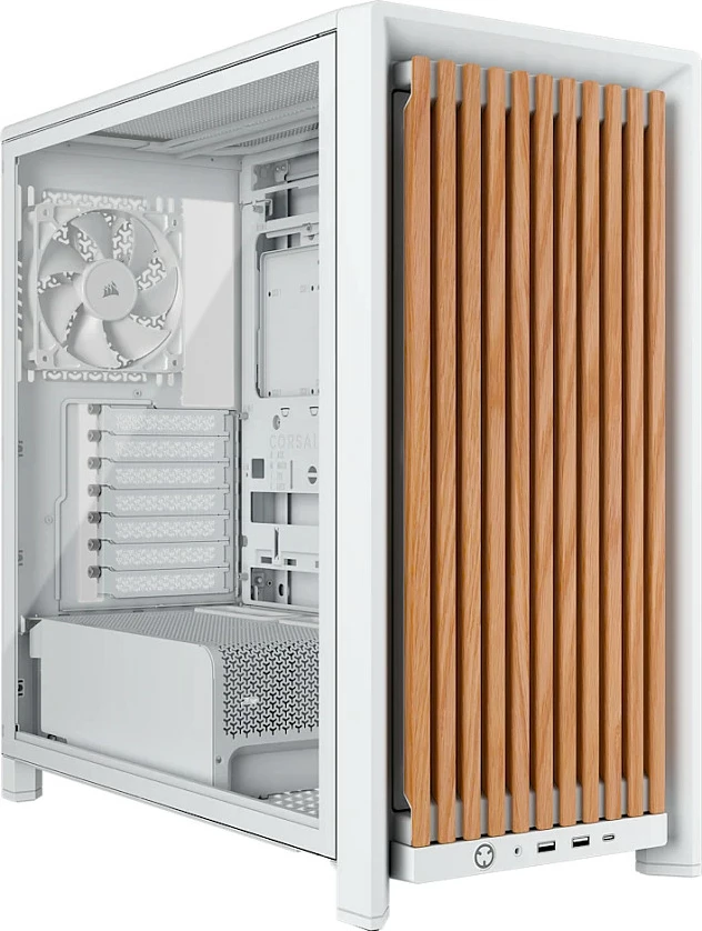 Kasë Corsair FRAME 4000D RS, Midi-Tower E-ATX, qelq i kalitur, USB-C, e bardhë