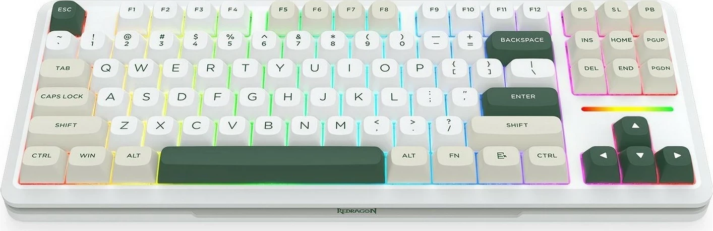 Tastierë mekanike Redragon Wildslash Pro K734WCG-RGB-PRO, TKL, RGB, wireless, e bardhë