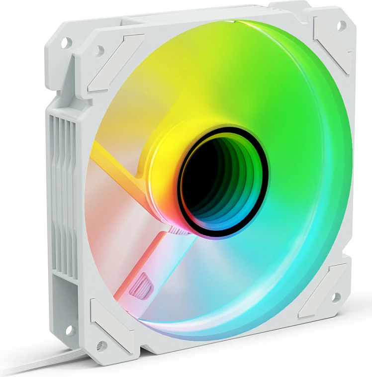 Ventilator kasë Sharkoon SHARK Mirror RGB PWM REVERSE 120mm i bardhë