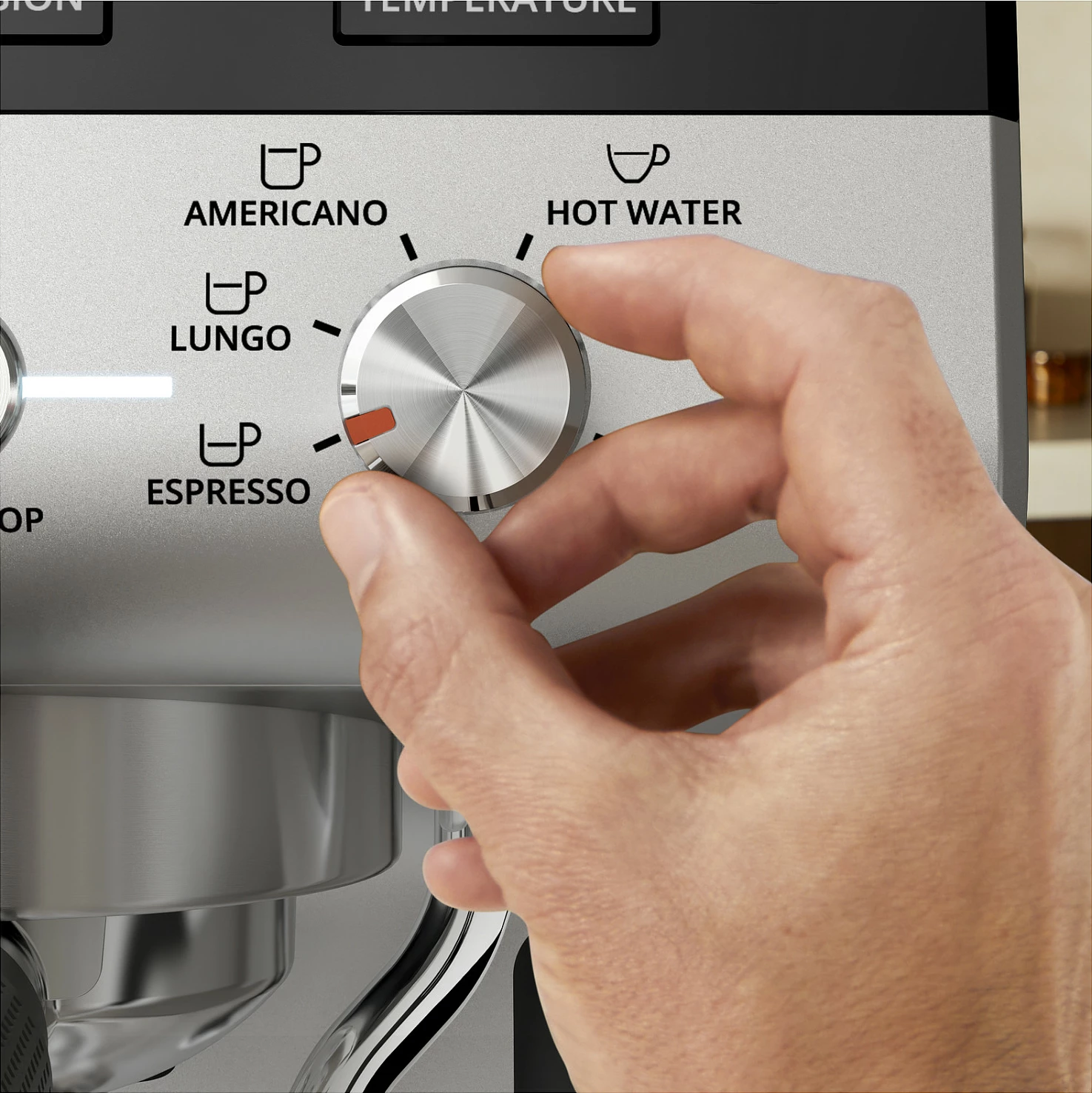 Makinë espresso Krups XP801T, me mulli të integruar, 3L, inox/e zezë