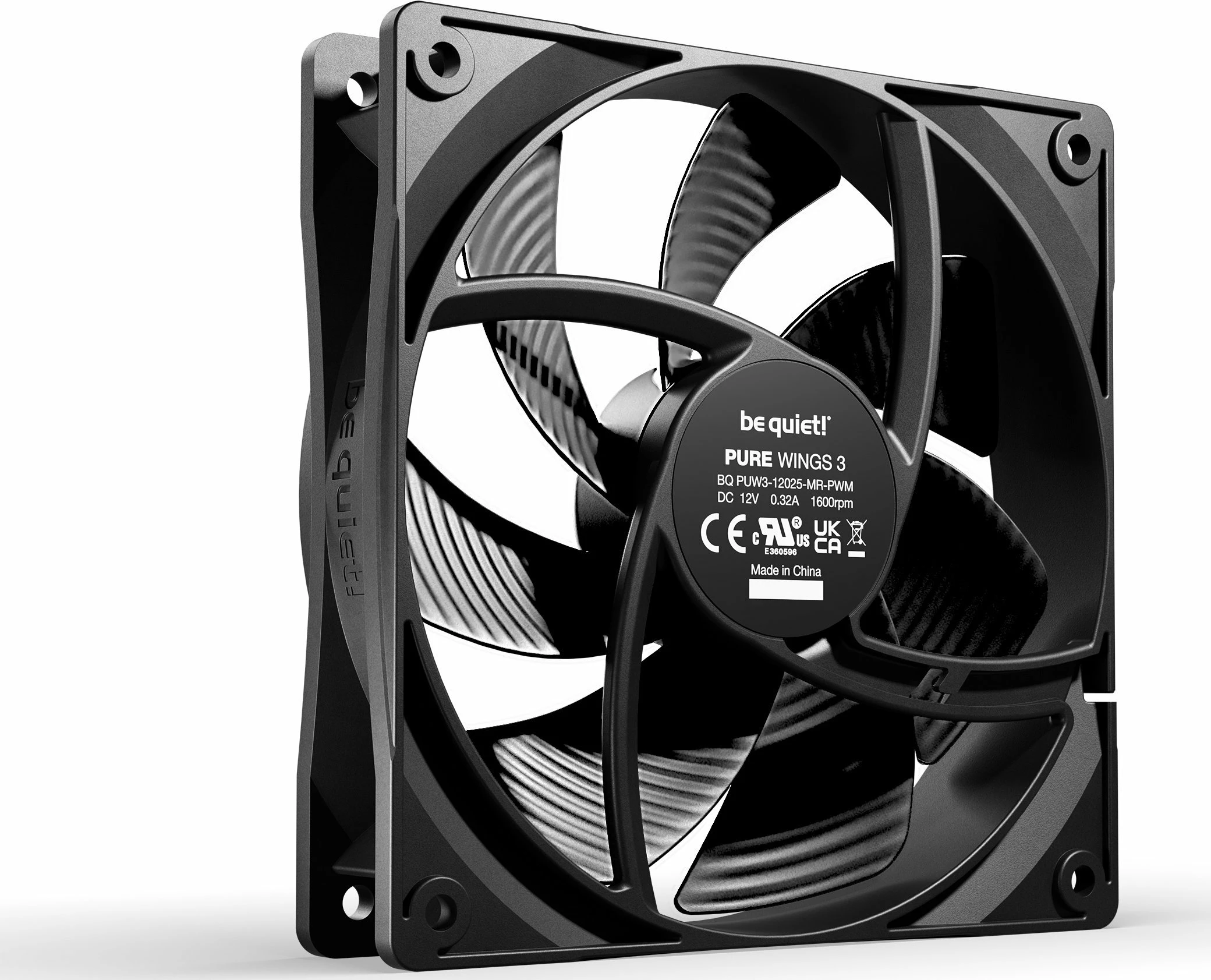 Ventilator për kasë PC be quiet! Pure Wings 3 BL105, 120mm PWM, 1600 rpm, 4-pin, i zi, 1 copë