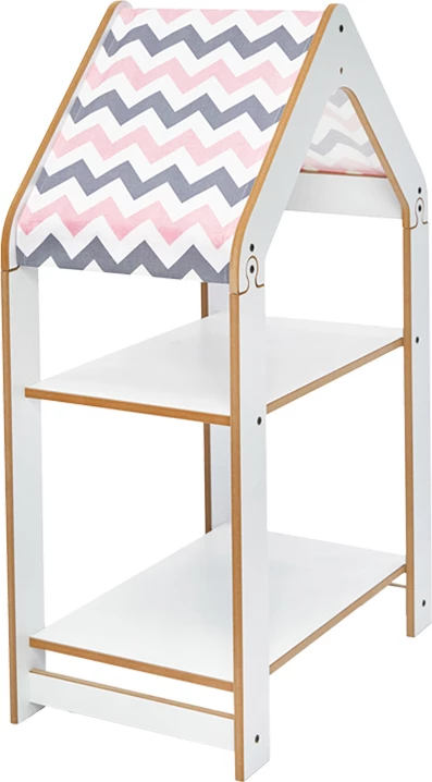 Raft Montessori Zoilen, bardhë-rozë, mdf, 50x30x80cm