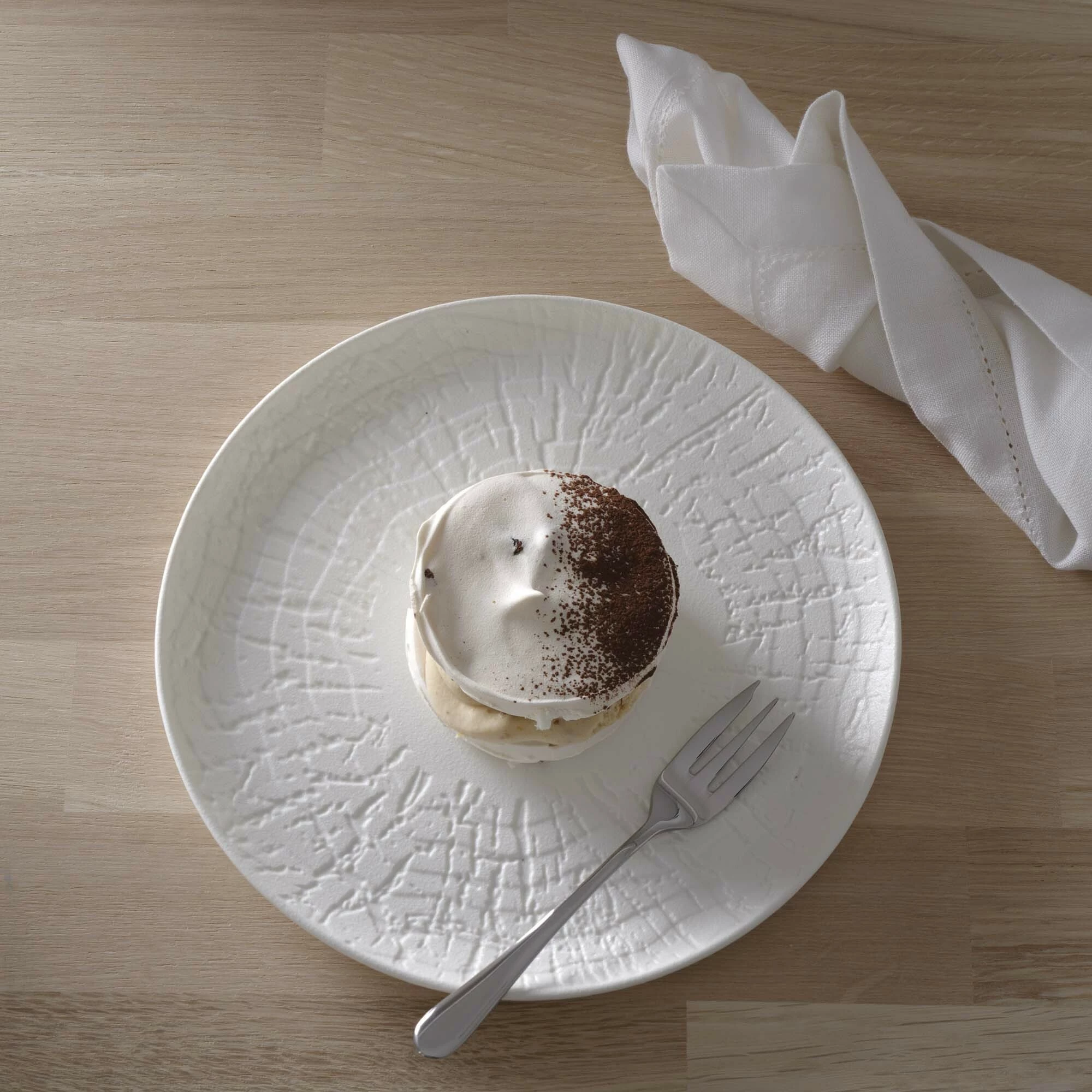 Pjatë e sheshtë me buzë Fine Dine Nordic Ø210 mm, porcelan, set 3 copë, e bardhë