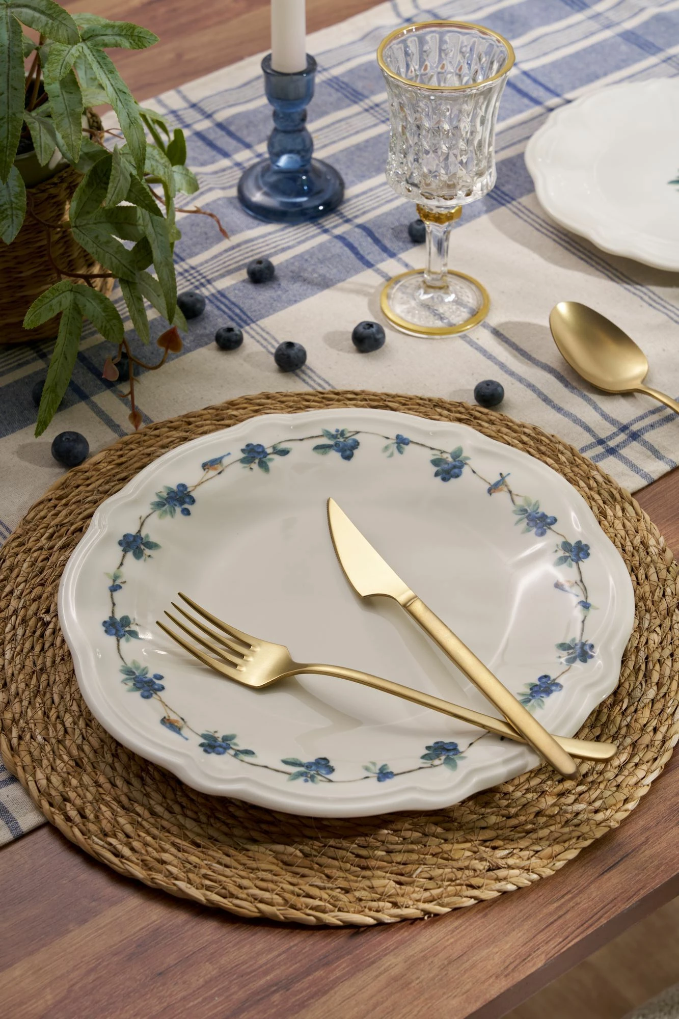 Set enësh për drekë (24 copë), Hermia Concept, Blueberry