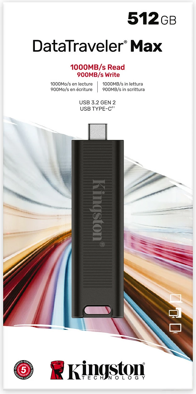 USB flash Kingston DataTraveler Max 512GB, USB Type-C, 1000MB/s, e zezë