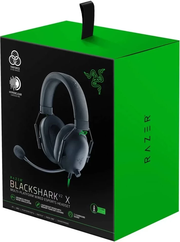 Kufje gaming me mikrofon, Razer BlackShark V2 X, 50 mm, 7.1 Surround, 3.5 mm, e zezë