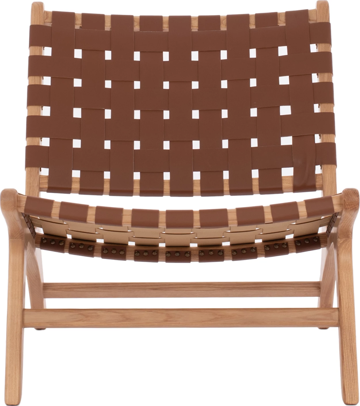 Karrige lounge prej druri, lëkurë PU e thurur, kafe, FH9326.01, 68x79x69cm