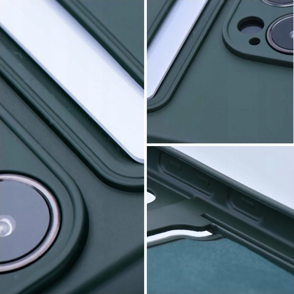 Mbështjellës OEM Forcell Card Case për Samsung Galaxy A14 5G / A14 4G, silikon, me xhep karte, mbrojtje kamere, me xham të kalitur H9 9H, set 2-në-1, e gjelbër