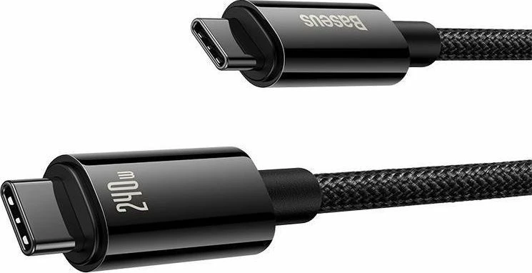 Kabllo USB-C në USB-C Baseus Tungsten Gold CAWJ040101 2 m 240W e zezë