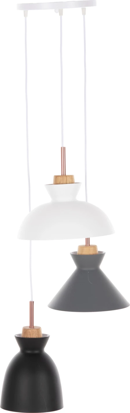 Llambadar tavanor 3-dritash FH4142 metalik në të zezë-gri-bardhë 120H cm