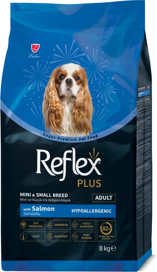 Reflex Plus Mini dhe Qen të Vegjël me Salmon për Qenët e Rritur 8kg