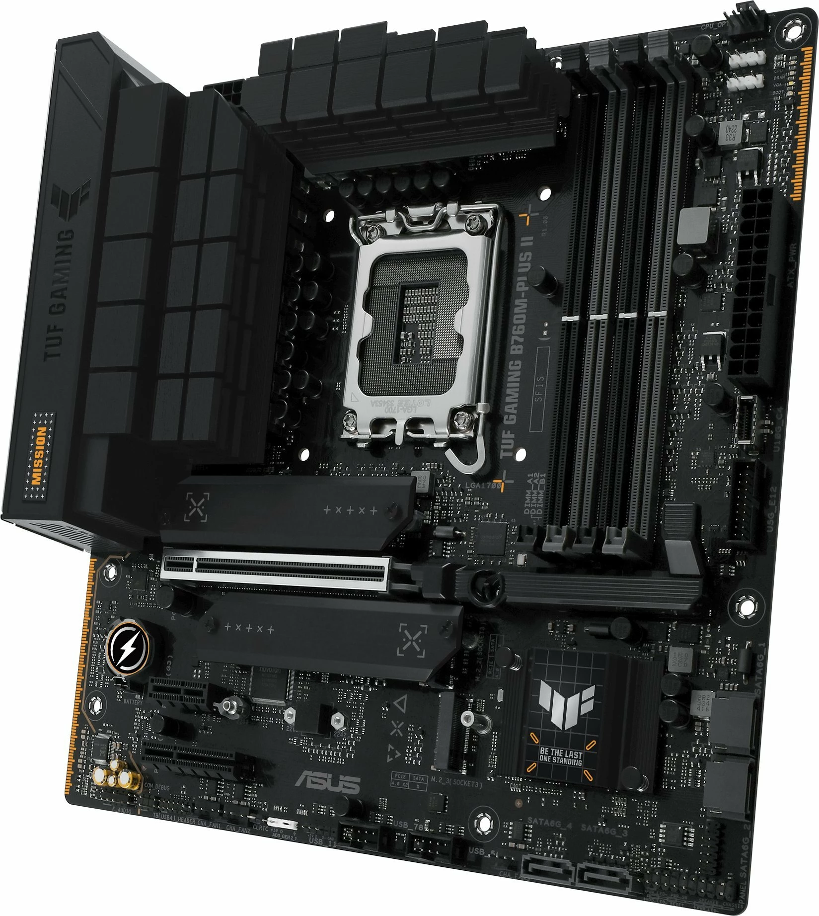 Pllakë amë Asus TUF GAMING B760M-PLUS II Micro ATX, Intel B760, DDR5, PCIe 4.0, 2.5GbE