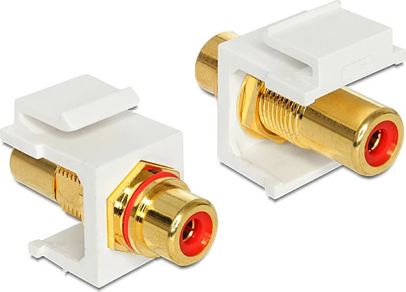 Adapter Keystone DeLOCK 86308, RCA në RCA, i kuq