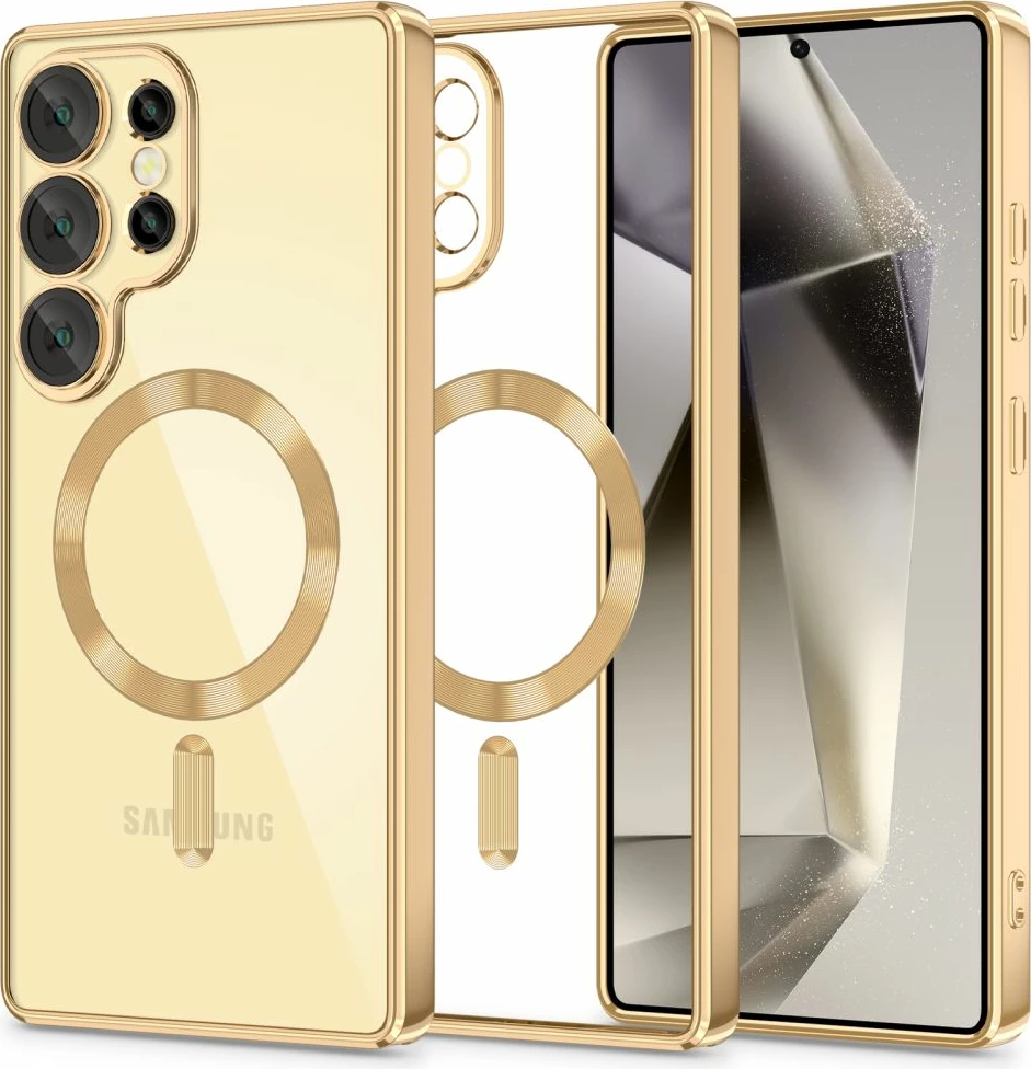 Mbështjellës Tech-Protect MagFlex për Samsung Galaxy S25 Ultra, MagSafe, Transparent Gold