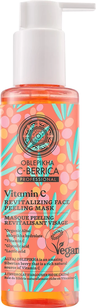 Maskë fytyre peeling për femra Natura Siberica Oblepikha C-Berrica, 145ml