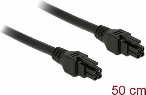 Kabllo DeLOCK 85374 Micro-Fit 3.0 4-pin, 0.5m, male-male, zezë