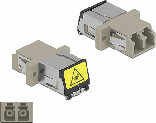 Kupler fibër optike DeLOCK LC Duplex LC-LC, OM2 multimode, me kapak mbrojtës lazer, bezhë