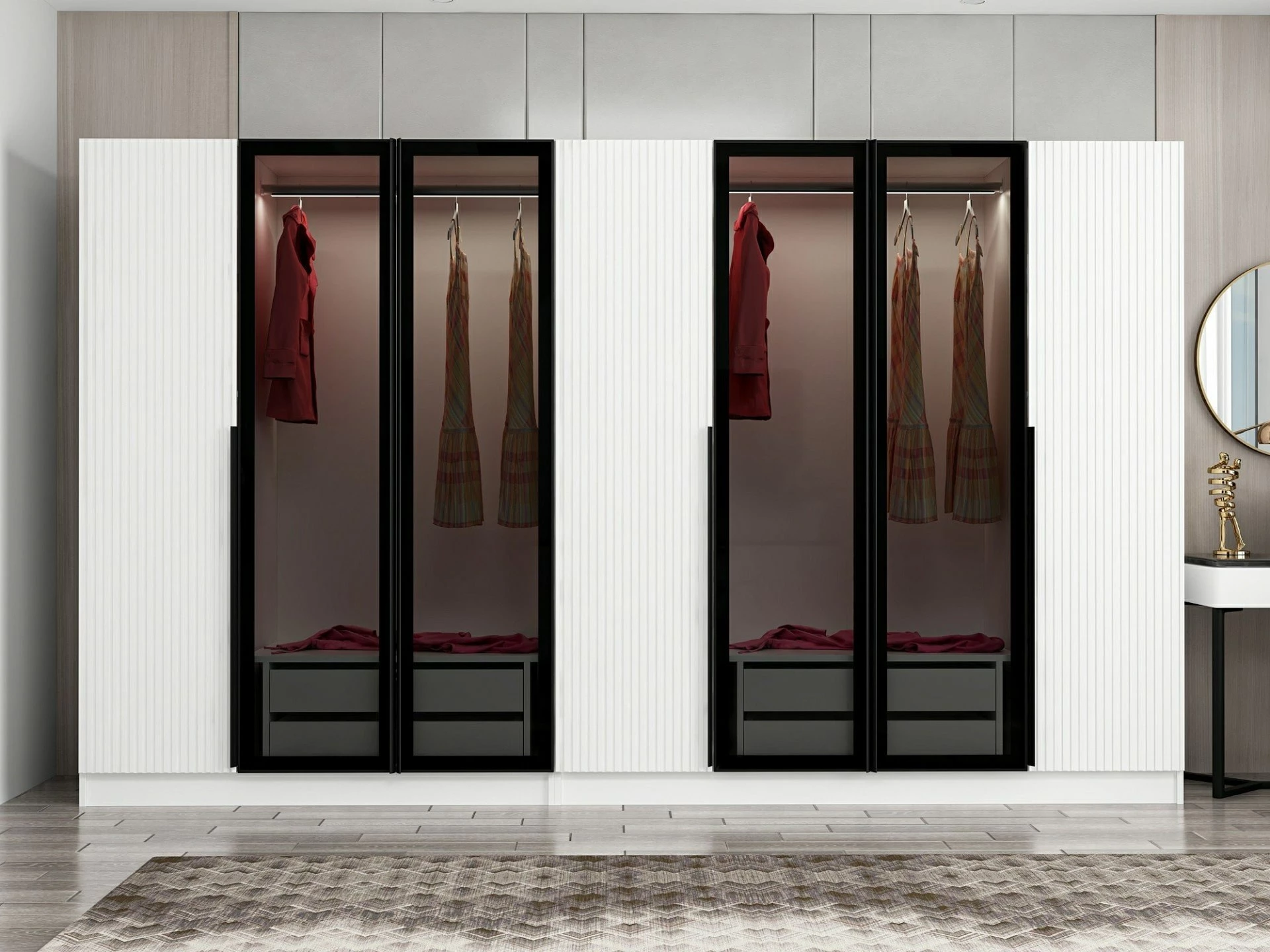 Dollap Skye Decor, Kale Plus, ngjyrë fume, 315x210x52cm