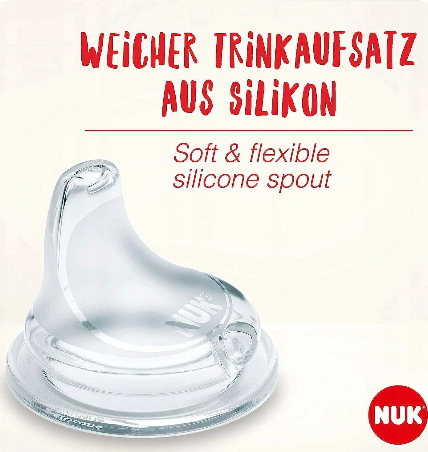 Biberon mësimor NUK First Choice Miki 150 ml me doreza dhe tregues temperature, i bardhë/gri