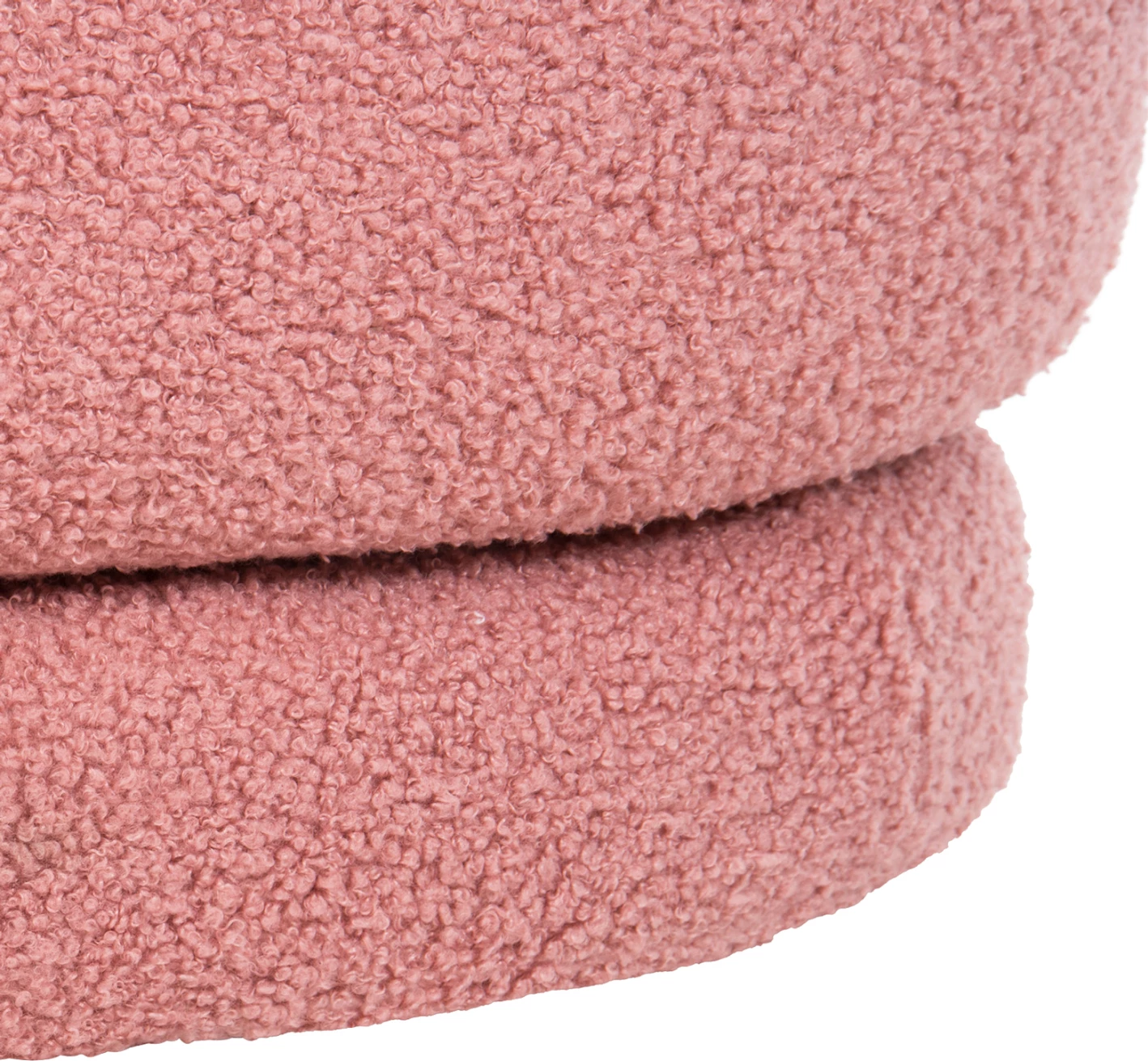 Karrige për bar me mbështetëse, rrotulluese, KRIVIO FH9775.02, ngjyrë rozë e pluhurosur, pëlhurë boucle, 52x53x60 cm