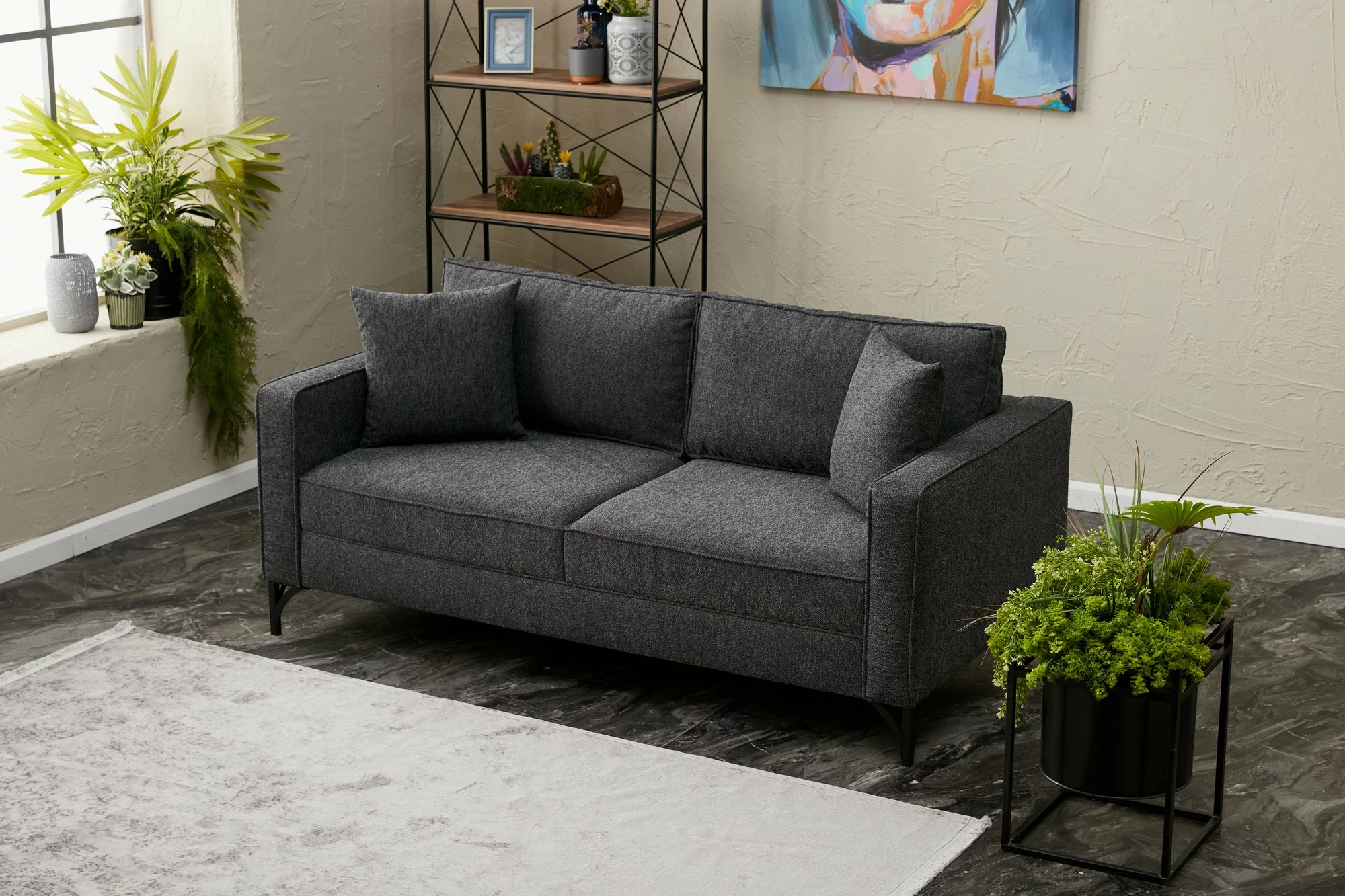 Divan dy ulëshe Atelier del Sofa, Berlin, antracit, e zezë