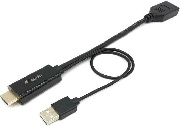 Adapter HDMI në DisplayPort Equip, 0.15 m, HDMI Type A, DisplayPort, i zi