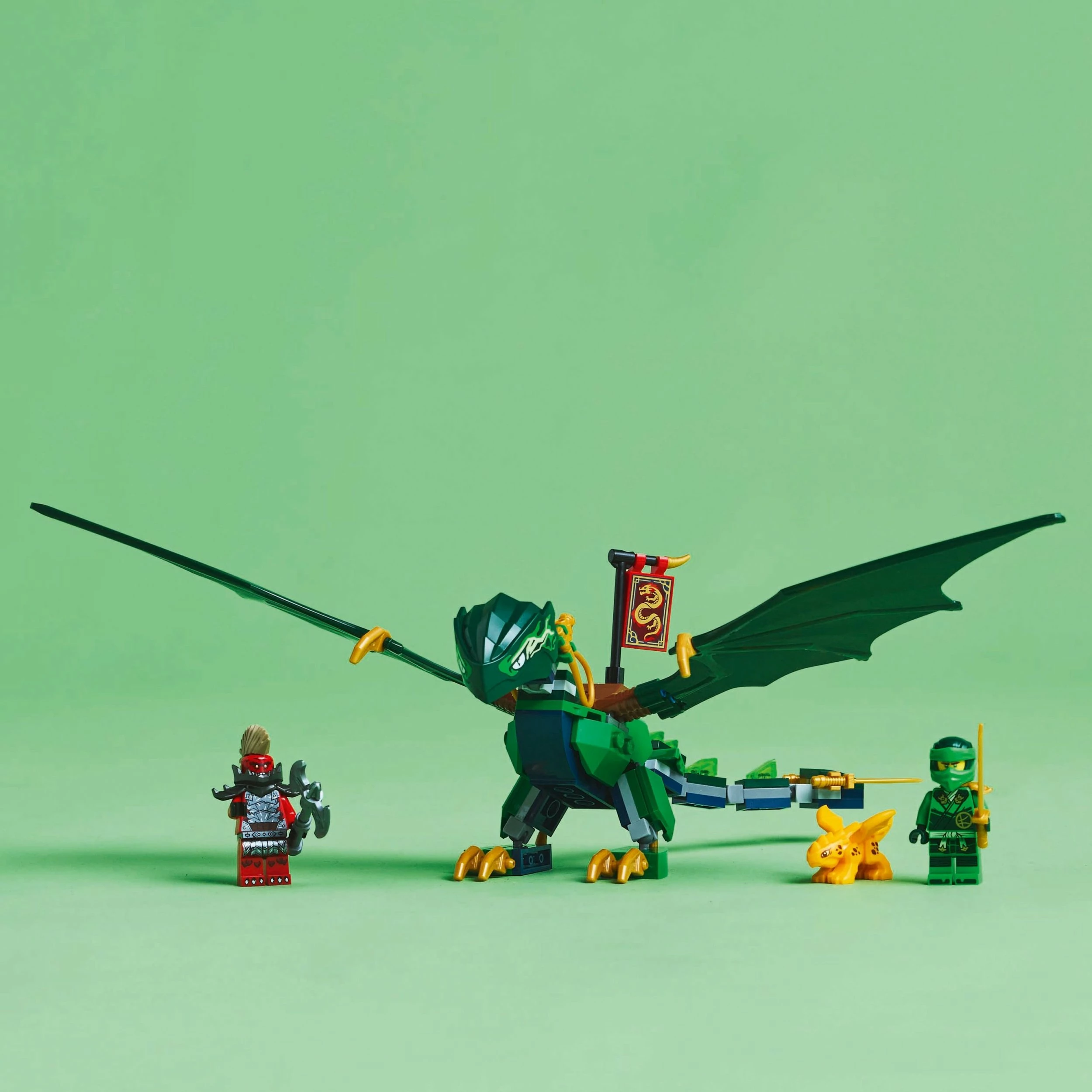 Set LEGO NINJAGO 71829 Lloyd's Green Forest Dragon, 128 pjesë, 6+, jeshile