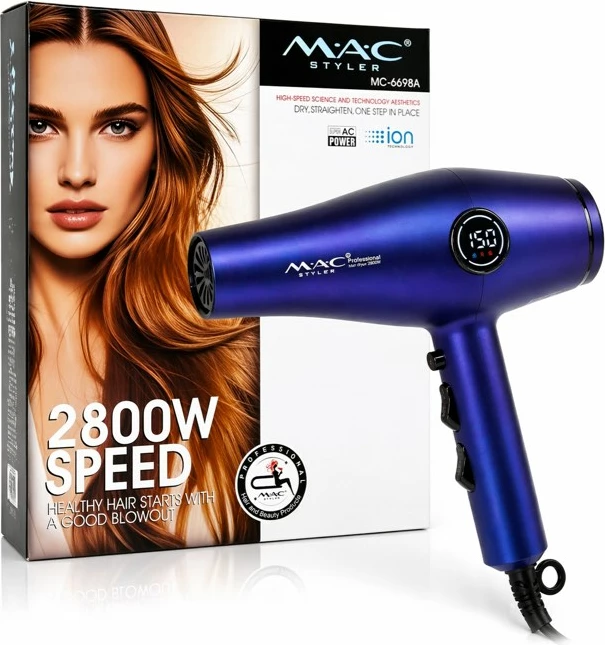 Tharëse flokësh MAC styler, 2800W, e kaltër