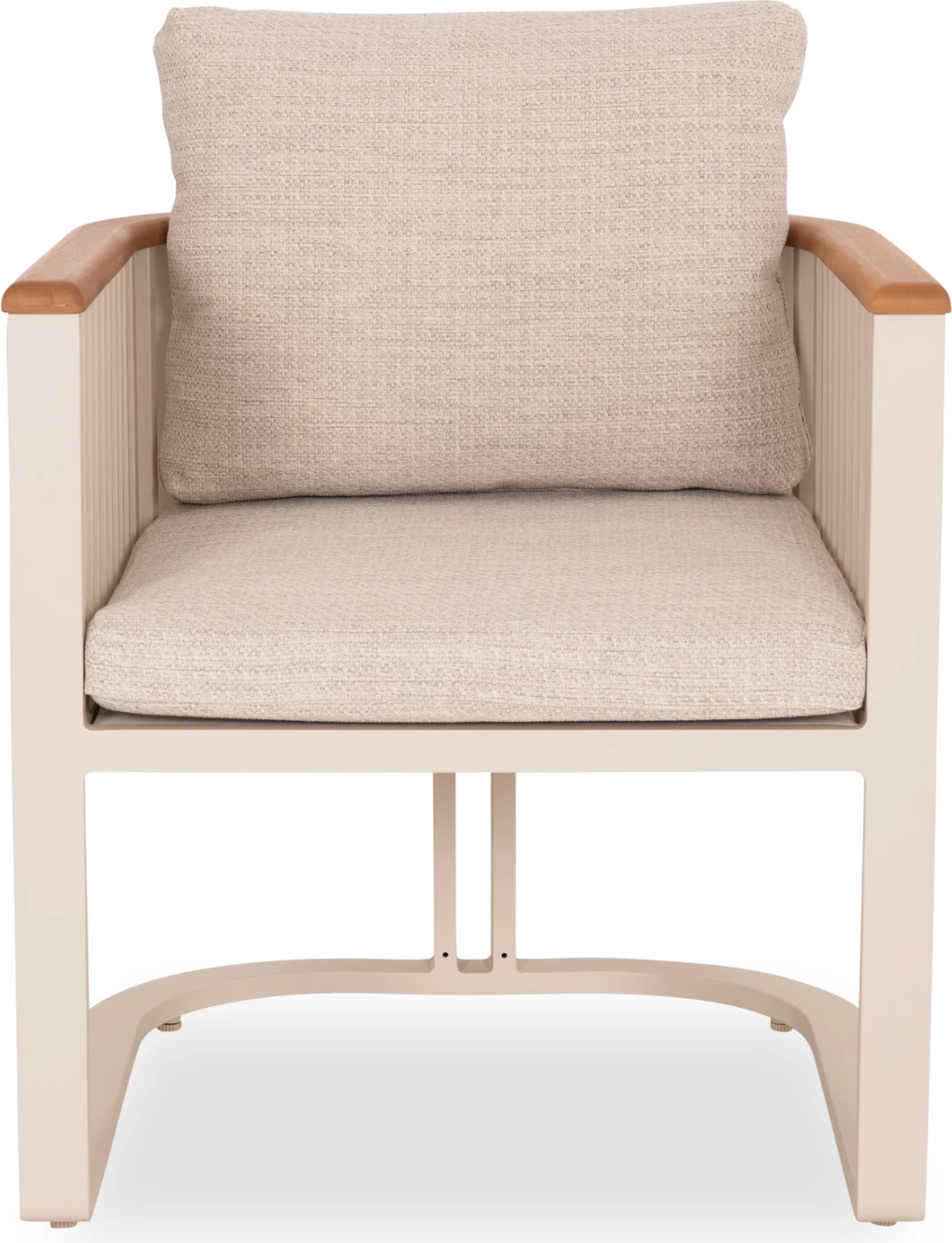 Karrige ngrënie për jashtë, alumini, ngjyrë fildishi, jastëkë bezhë, ETERNITY CD6176.01, 65x72x84cm