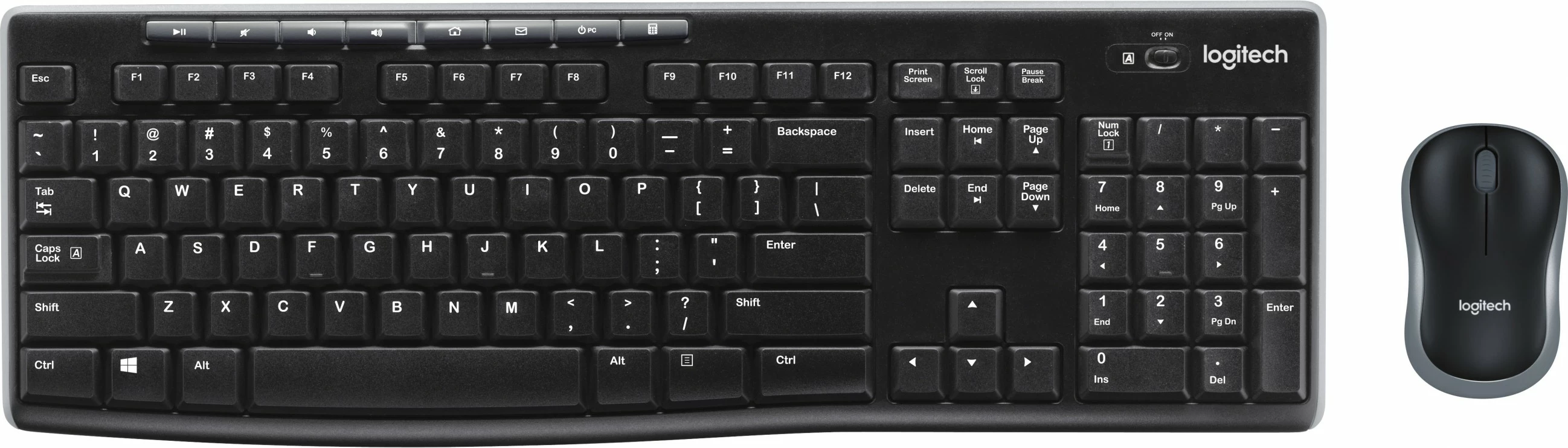 Komplet tastierë dhe maus Logitech MK270, Wireless, USB, QWERTY, Ngjyrë e zezë