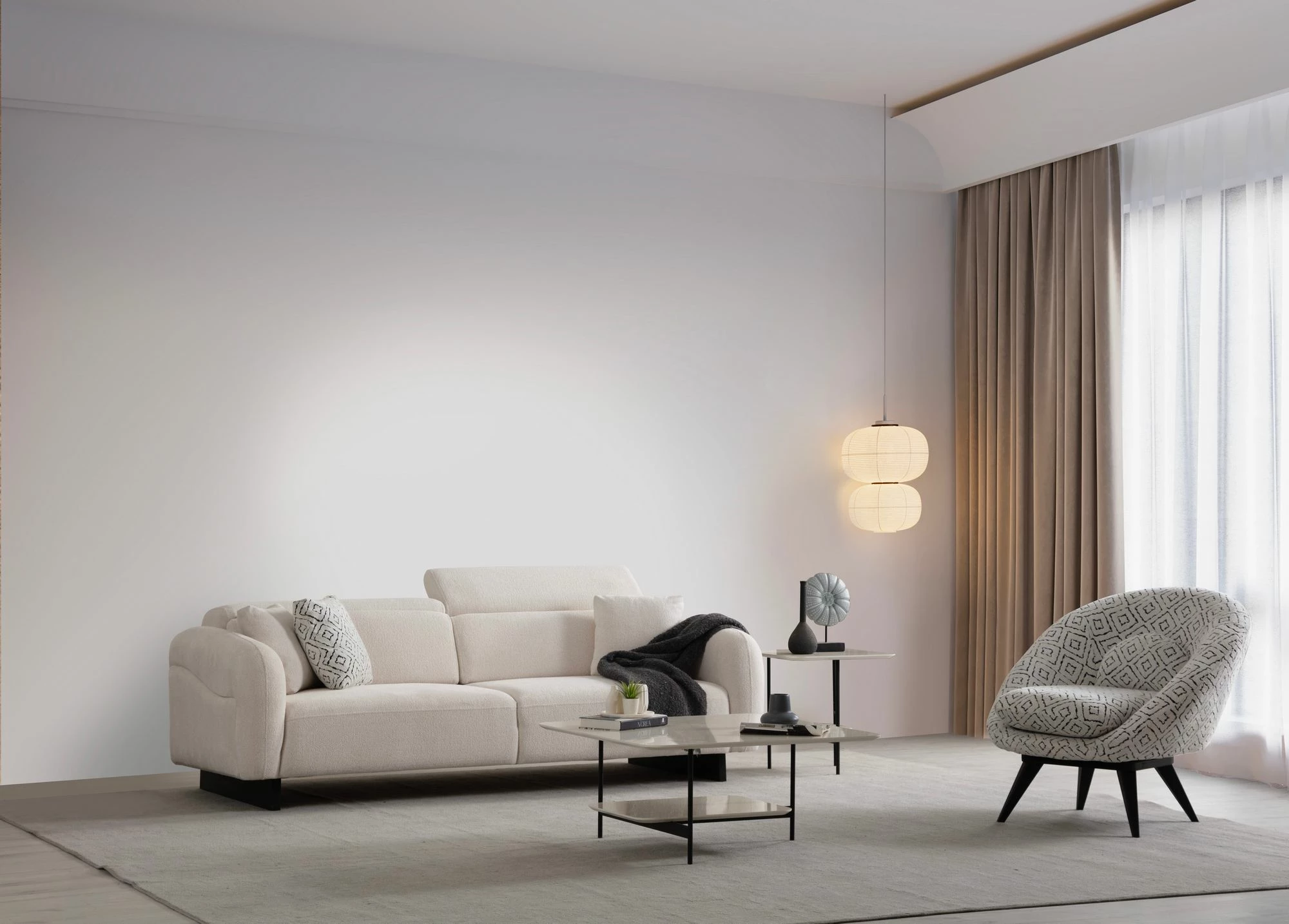 Karrige Wing Caprice, e bardhë dhe e zezë, Atelier del Sofa